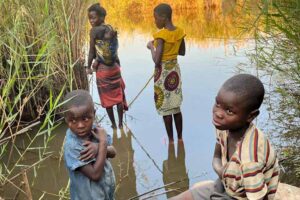 Children fishing