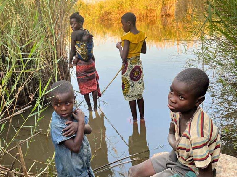 Children fishing